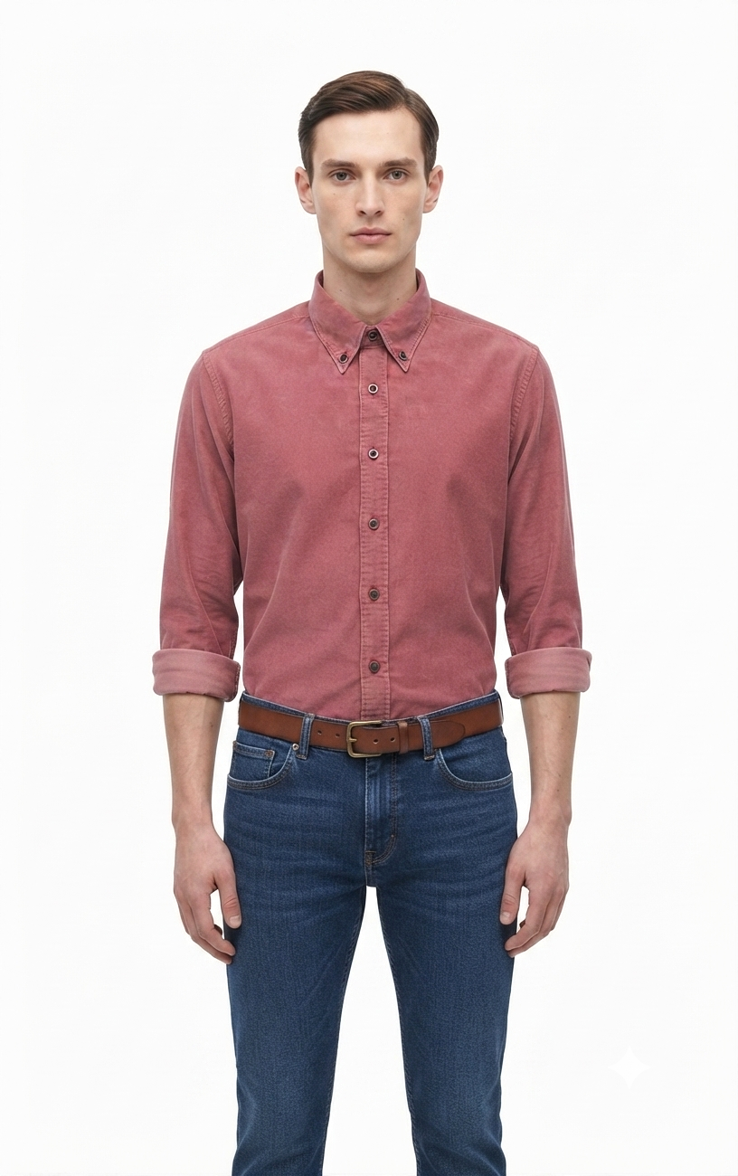 camicia-velluto-slim-01 Camicia velluto a costine Ingram Slim Fit