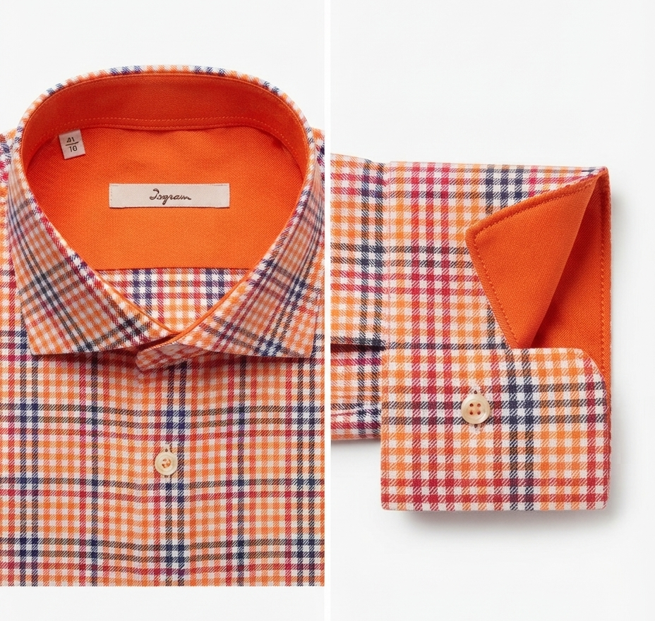 Camicia flanella leggera di cotone Ingram Slim Fit