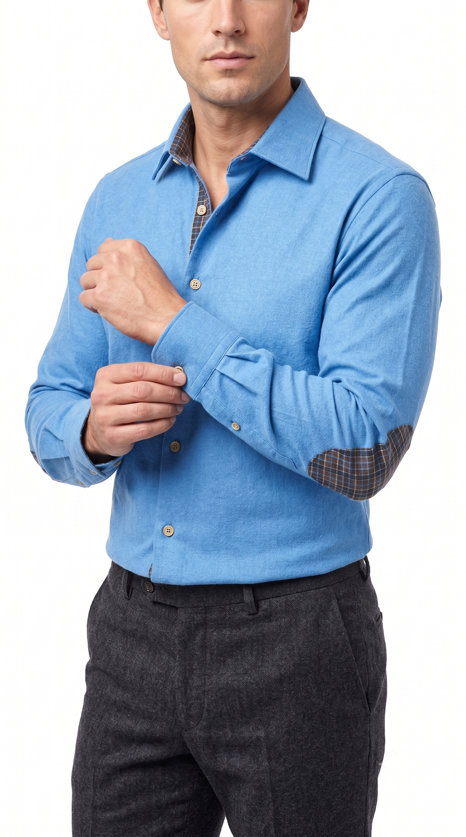 Camicia flanella di cotone Slim Fit Ingram