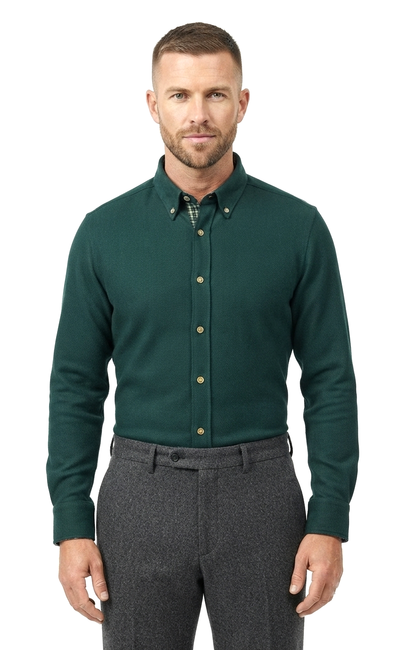camicia-flanella-uomo-01 Camicia flanella di cotone Ingram Slim Fit