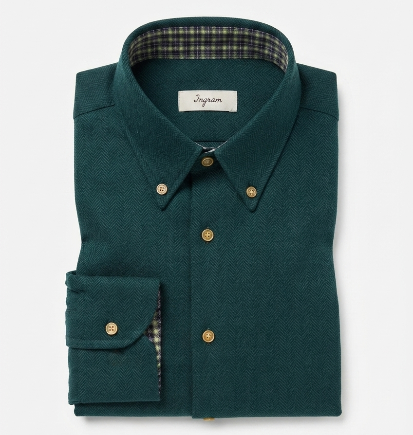 camicia-flanella-uomo-02 Camicia flanella di cotone Ingram Slim Fit