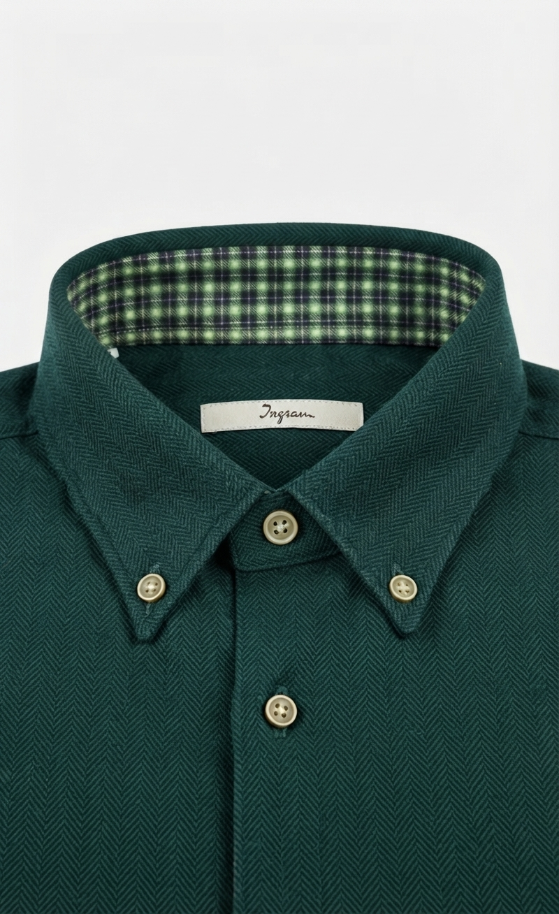 camicia-flanella-uomo-03 Camicia flanella di cotone Ingram Slim Fit