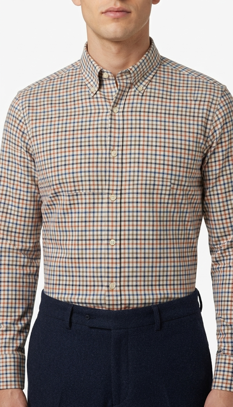Camicia flanella leggera di cotone Ingram