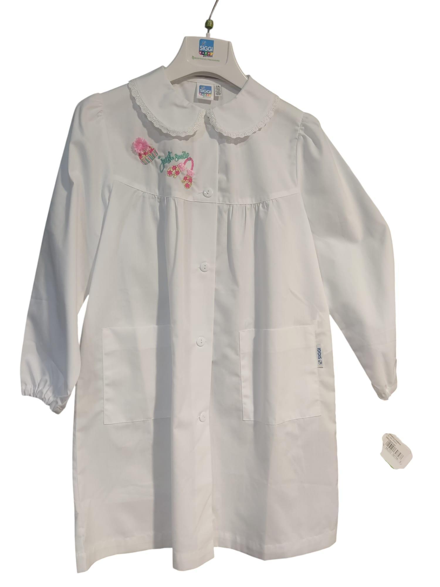 siggi group grembiule gr4368 bianco bimba scuola ricamo just smile bianco - foto 1 siggi group grembiule gr4368 bianco bimba scuola ricamo just smile bianco - foto 1