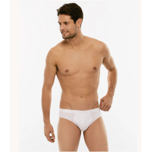 Coppia slip uomo pure cotton elastico interno bianco
