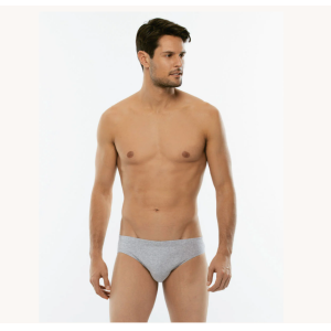 Coppia slip uomo pure cotton elastico interno grigio