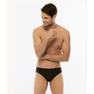 Coppia slip uomo pure cotton elastico interno nero