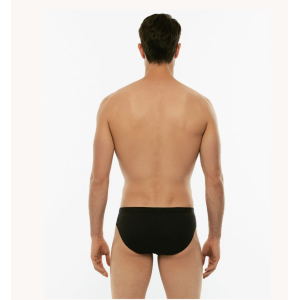 Coppia slip uomo pure cotton elastico interno nero