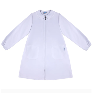 Grembiule scuola bianco con zip senza ricami bianco