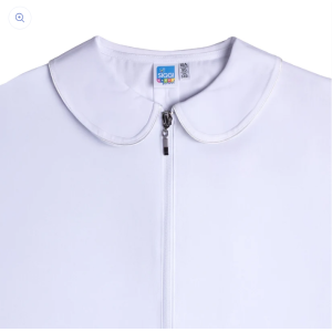 Grembiule scuola bianco con zip senza ricami bianco
