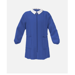 Grembiule scuola blu con zip senza ricami blu scuro