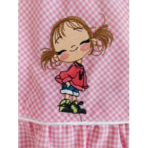 Grembiule bambina 4339 quadri asilo rosa