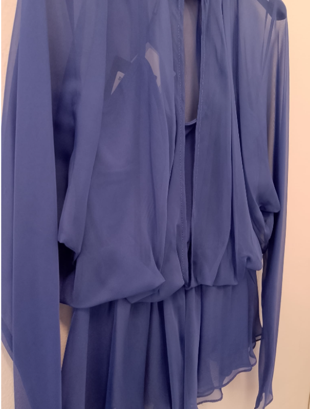 edas blusa cagliari in chiffon con strass collo  royal - foto 3