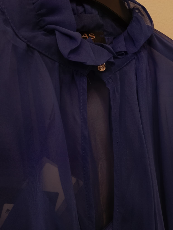 edas blusa cagliari in chiffon con strass collo  royal - foto 4
