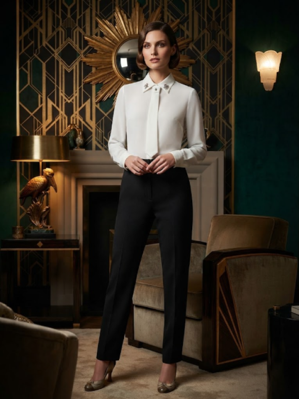 edas camicia raso con strass collo + cravatta bianco - foto 1 edas camicia raso con strass collo + cravatta bianco - foto 1