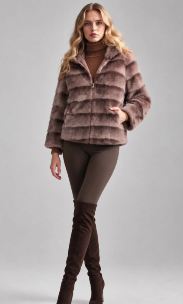 edas edas patron ecopelliccia reversibile con cappuccio camel - foto 3 edas edas patron ecopelliccia reversibile con cappuccio camel - foto 3