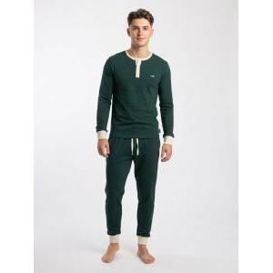 Pigiama l0f5u  man serafino interlock  verde