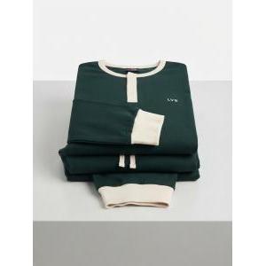 Pigiama l0f5u  man serafino interlock  verde