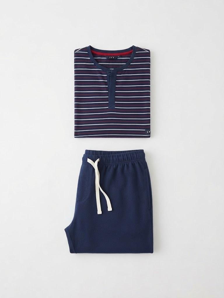 pigiama-l0f5u-lovable-man-serafino-interlock-rigato-blu-03 Pigiama L0F5U Lovable Man serafino interlock rigato Blu