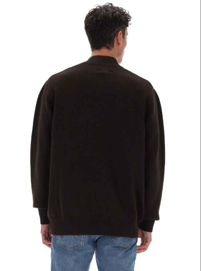 maglione-uomo-mezza-zip-lana-marrone-03 Maglione uomo mezza zip lana Marrone