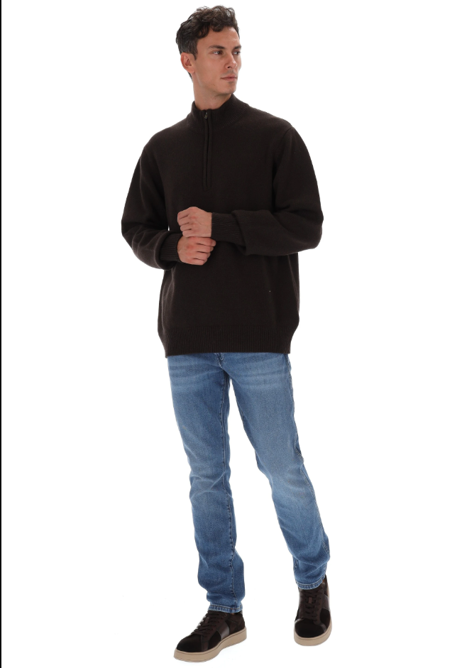 maglione-uomo-mezza-zip-lana-marrone-04 Maglione uomo mezza zip lana Marrone