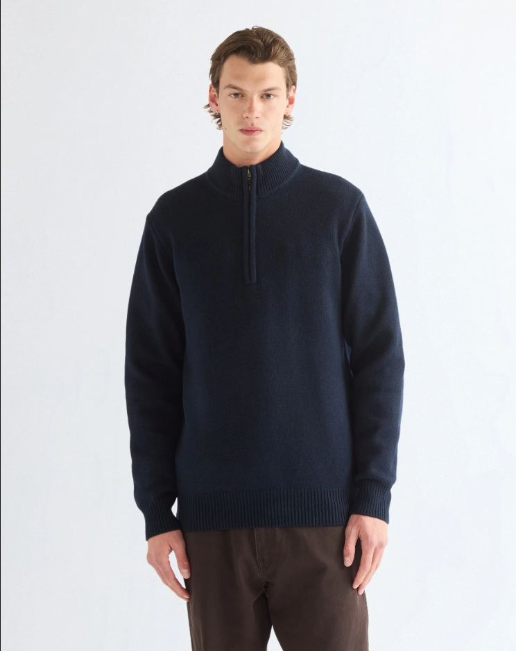 maglione-uomo-mezza-zip-lana-blu-01 Maglione uomo mezza zip lana Blu
