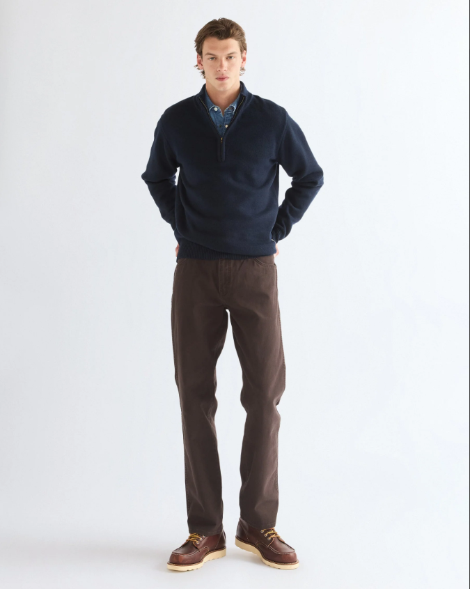 maglione-uomo-mezza-zip-lana-blu-03 Maglione uomo mezza zip lana Blu