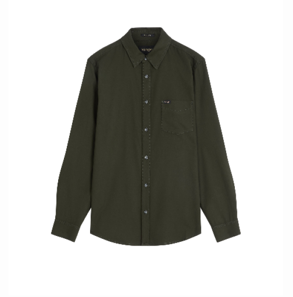 camicia-uomo-spigata-1-taschino-verde-01 Camicia uomo spigata 1 taschino Verde