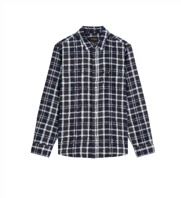 camicia-flanella-quadri-1-taschino-blu-01 Camicia flanella quadri 1 taschino Blu