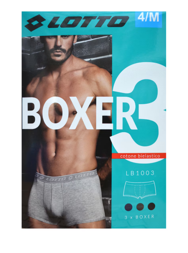 lotto tris lb1003 boxer uomo elasticizzato multicolor - foto 4 lotto tris lb1003 boxer uomo elasticizzato multicolor - foto 4