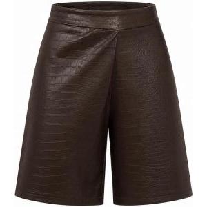 Bermuda donna similpelle effetto coccodrillo 4017 moro
