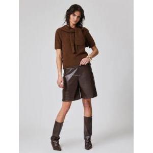 Bermuda donna similpelle effetto coccodrillo 4017 moro