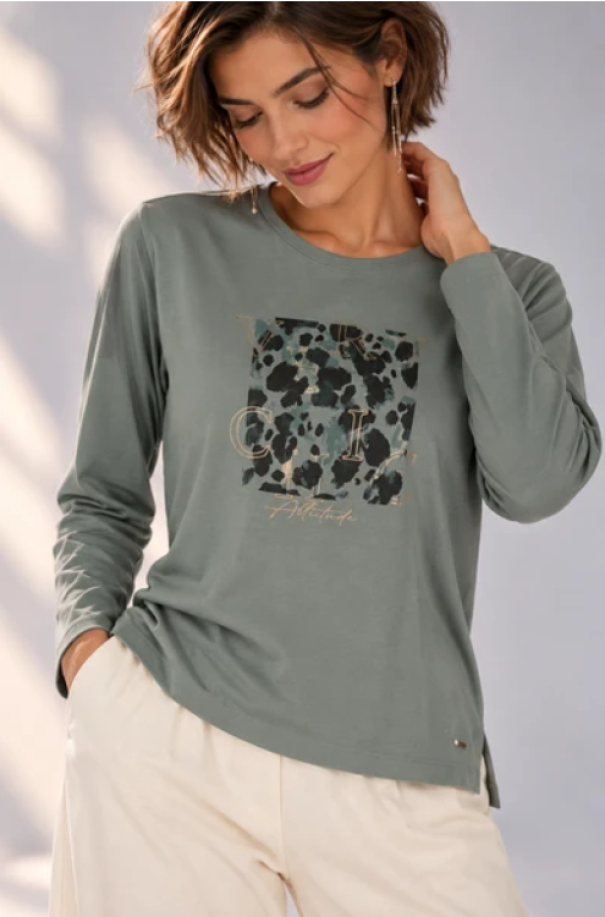 T-shirt manica lunga VERY CHIC Salvia