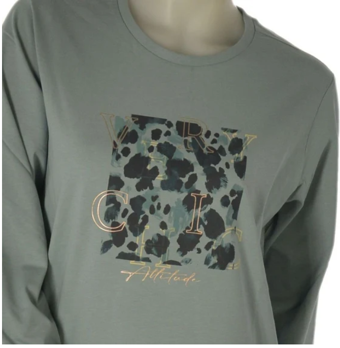 T-shirt manica lunga VERY CHIC Salvia